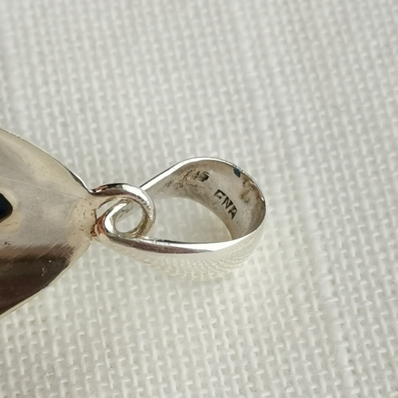 Blue Jasper marquise cabochon sterling silver pendant for necklace 🆕 - Picture 4 of 8